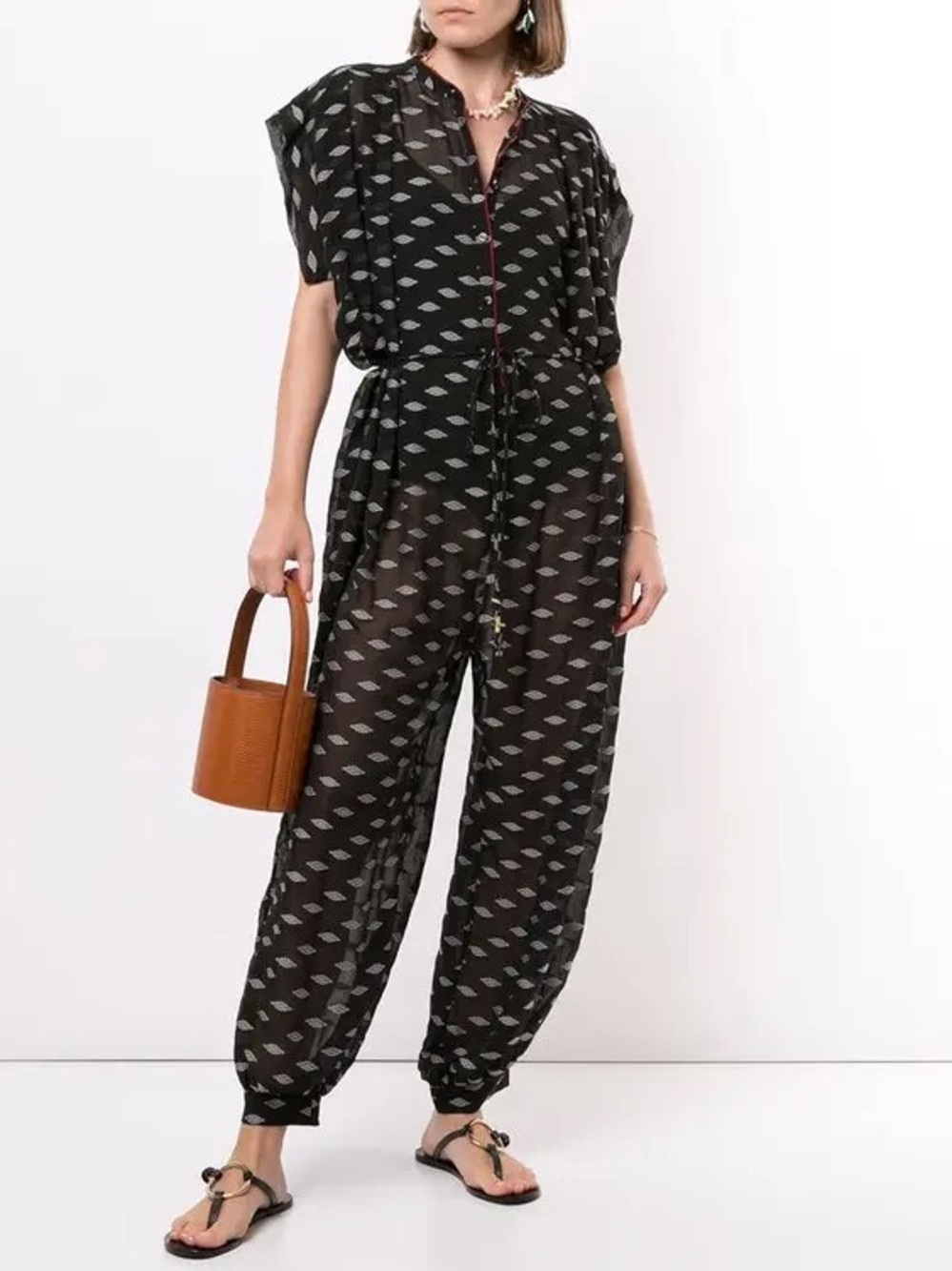 NWT ~ ERES Julia Short-Sleeve Jumpsuit ~ NWT Size M/L MSRP $1200